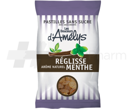 Les Douceurs d'Amelys Pastilles sans sucre réglisse menthe 80 g