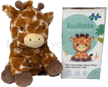 Bouillotte peluche EvoluPlus déhoussable Girafe