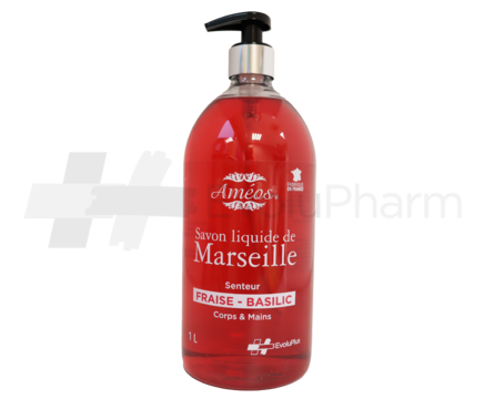 Améos® Savon liquide de Marseille Fraise Basilic 1 L