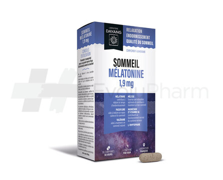 Sommeil mélatonine 1,9 mg 30 comprimés