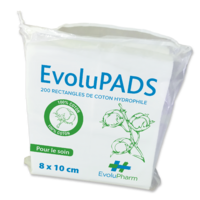 EvoluPADS 200 Rectangles de coton (8 x 10 cm)